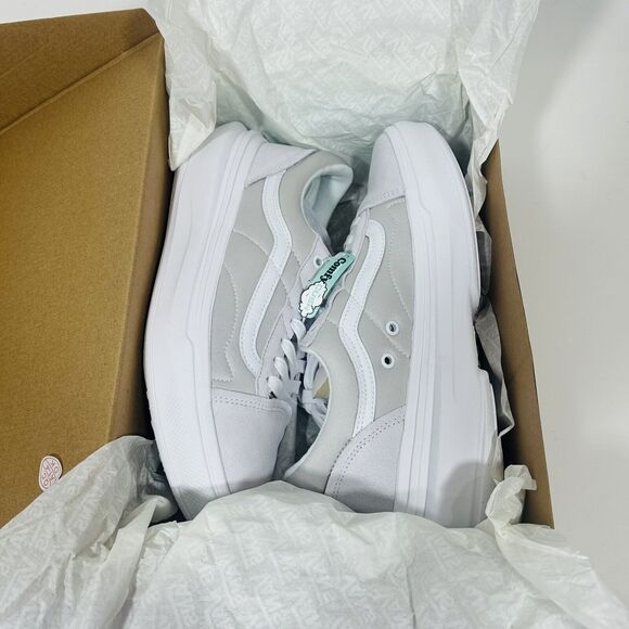 NIB Vans ComfyCush Old Skool Overt CC Shoe Light Grey White Size 10.5